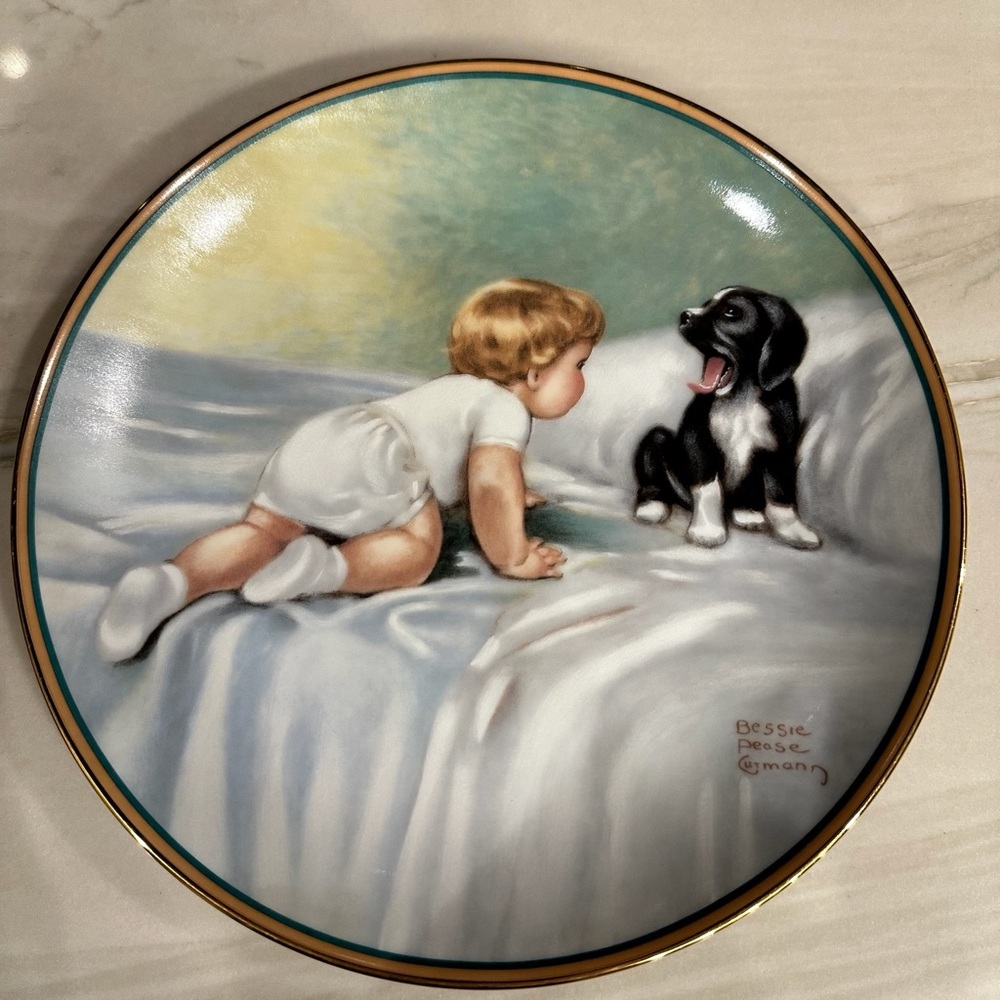 Bessie Pease Gutmann Who's Sleepy Art Collector Plate A Child’s Best Friend 617